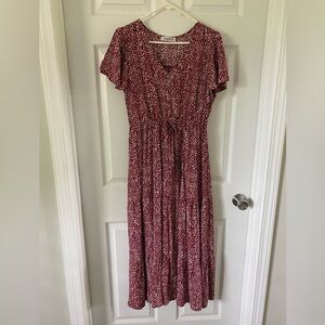 Red Dotted Dress, Size L